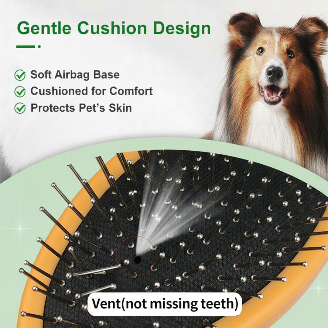 Pet Grooming Brush with Dual-Sided Design and Coat Care