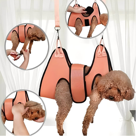 Pet Grooming Hammock with Adjustable Straps and Soft Fabric