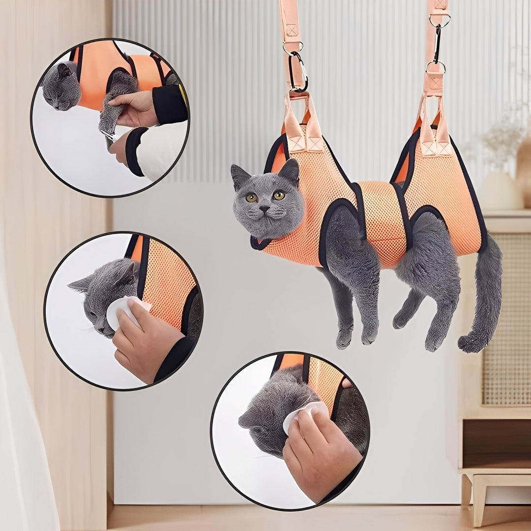 Pet Grooming Hammock with Adjustable Straps and Soft Fabric