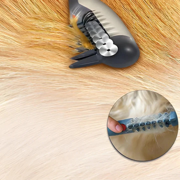 Pet Grooming Rake with Anti-Tangle Design and Long Hair Comb