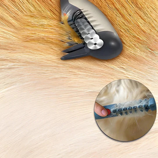 Pet Grooming Rake with Anti-Tangle Design and Long Hair Comb