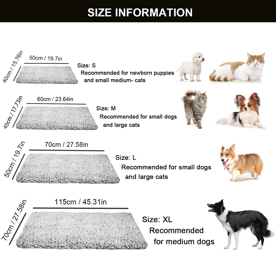 Pet Heating Pad with Non-Electric Design and Washable Cover