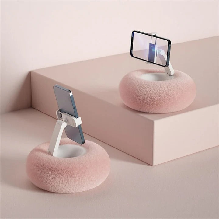 Phone Holder Pillow with Snack Bowl and Soft Fabric