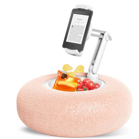 Phone Holder Pillow with Snack Bowl and Soft Fabric