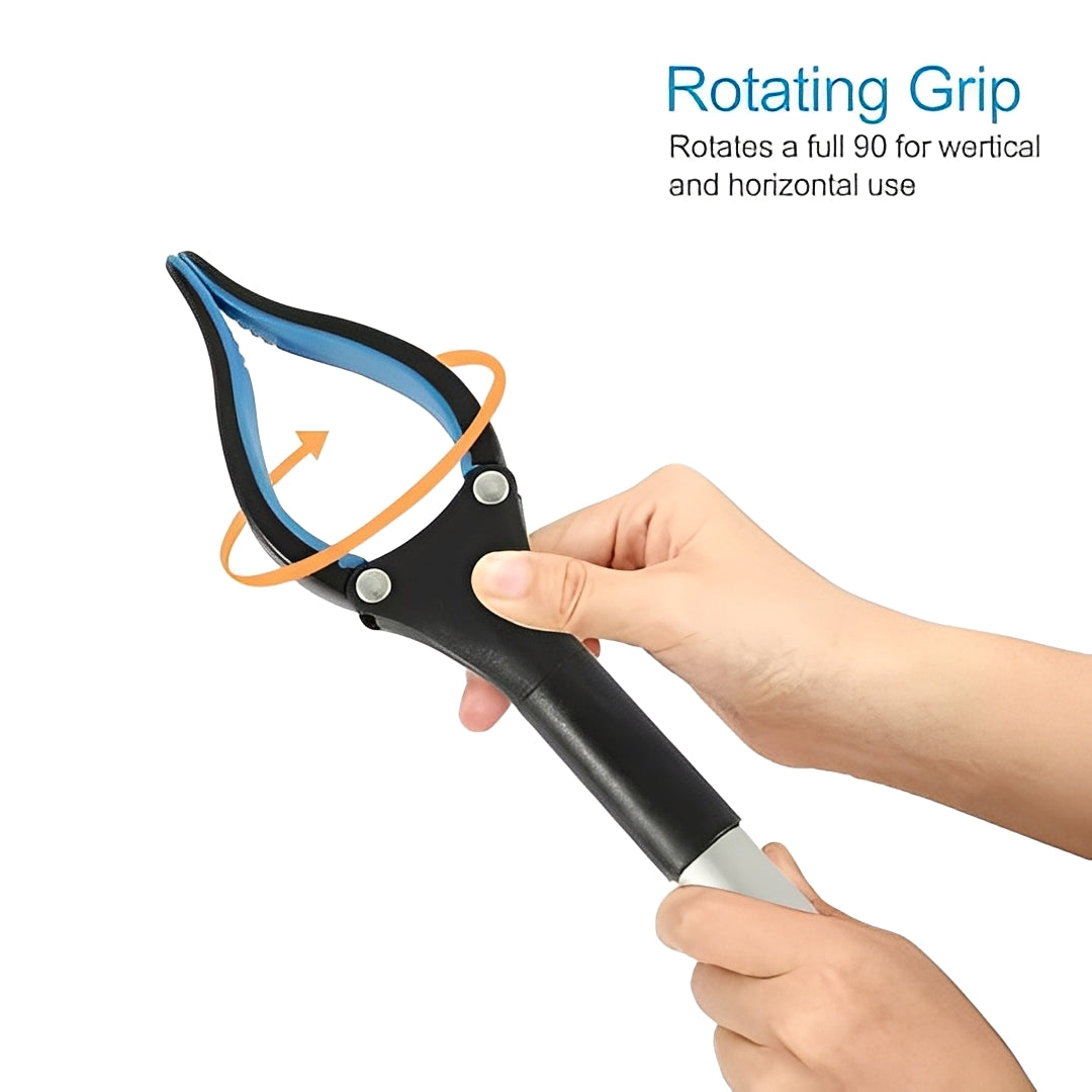 Pickup Tool with Long Reach and Rotating Head