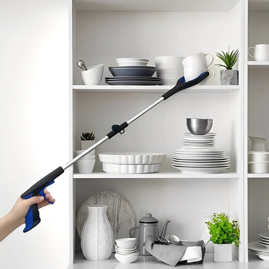 Pickup Tool with Long Reach and Rotating Head