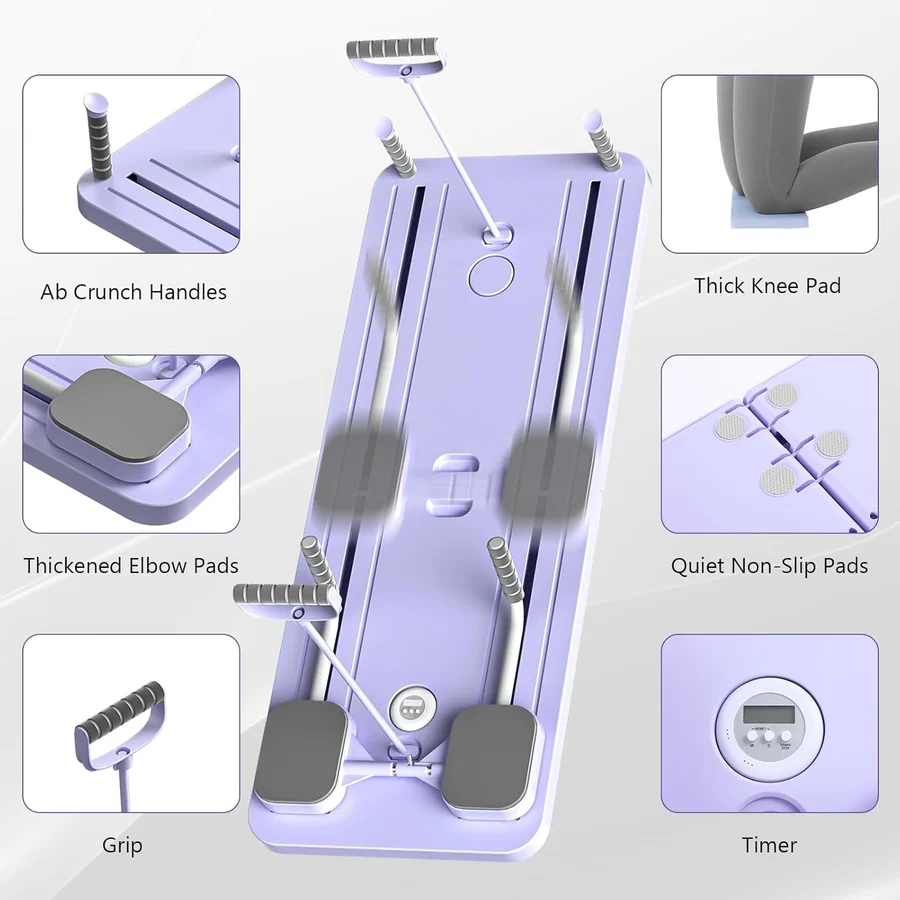 Pilates Reformer Board with Foldable Design and Travel-Friendly Features