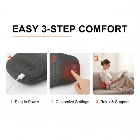 Pillow with Heating and Vibrating Support