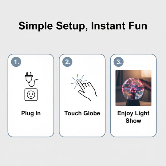 Plasma Globe Lamp with Touch Activation and Decorative Design