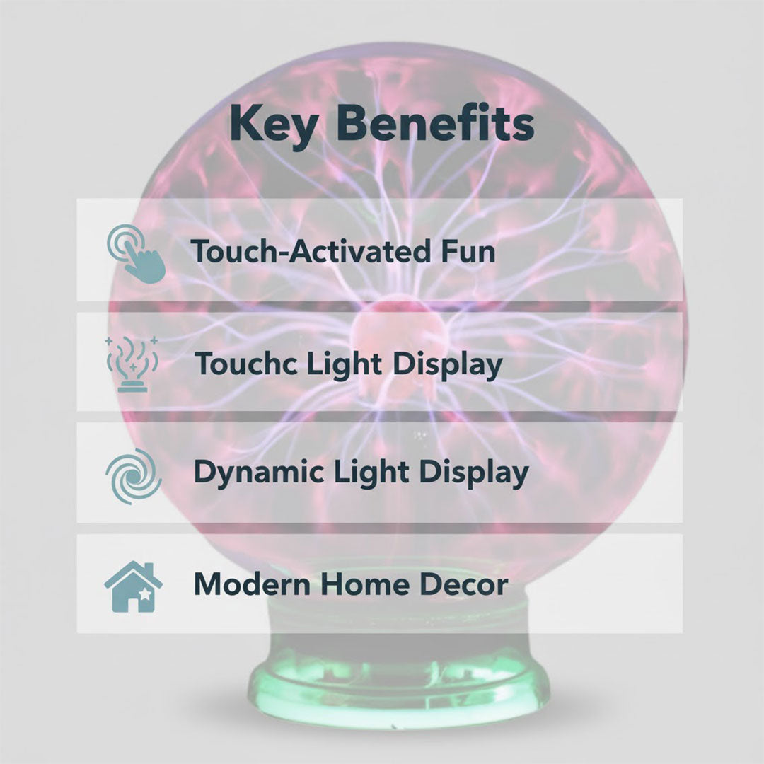 Plasma Globe Lamp with Touch Activation and Decorative Design