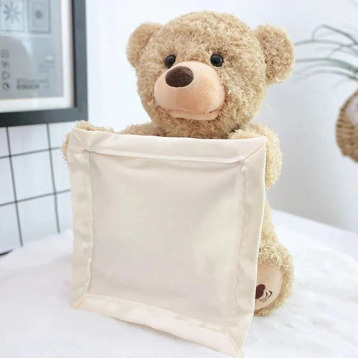 Plush Toy with Peek-a-Boo Function and Soft Fur