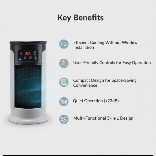 Portable Air Conditioner with Energy Efficiency and Windowless Design