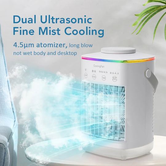 Portable Air Cooler with Humidifier and LED Light