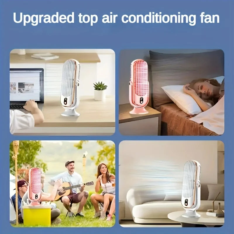 Portable Air Cooler with USB Rechargeable Battery and Desktop Design