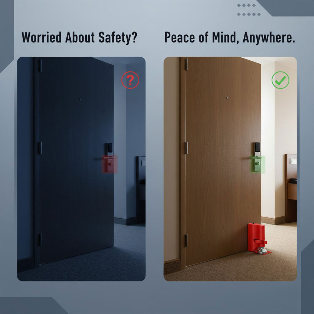 Portable Door Lock with Alarm System and Travel Use