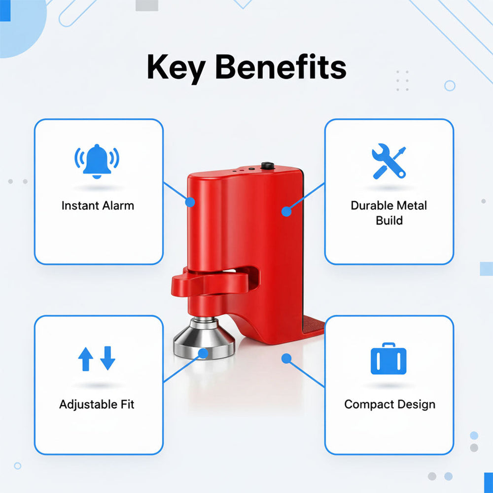 Portable Door Lock with Alarm System and Travel Use
