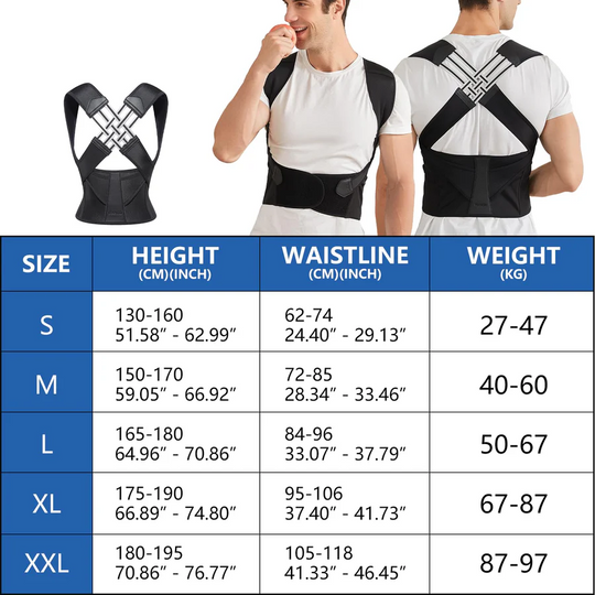 Posture Corrector with Adjustable Straps and Back Support