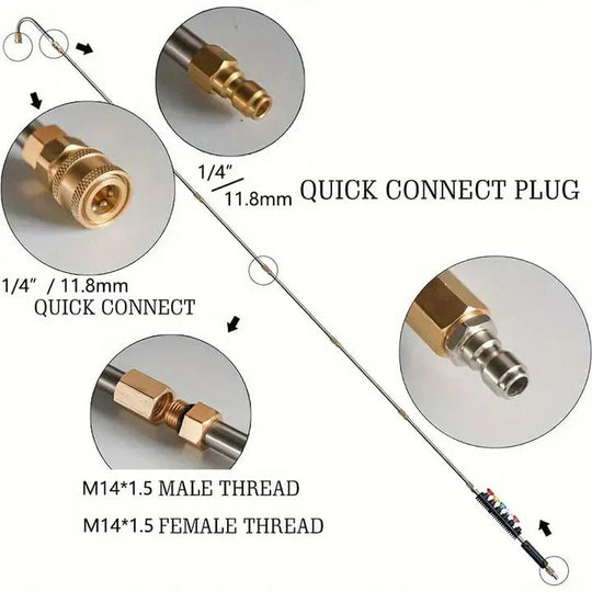 Pressure Washer Wand with Telescoping Extension and 4000 PSI Compatibility