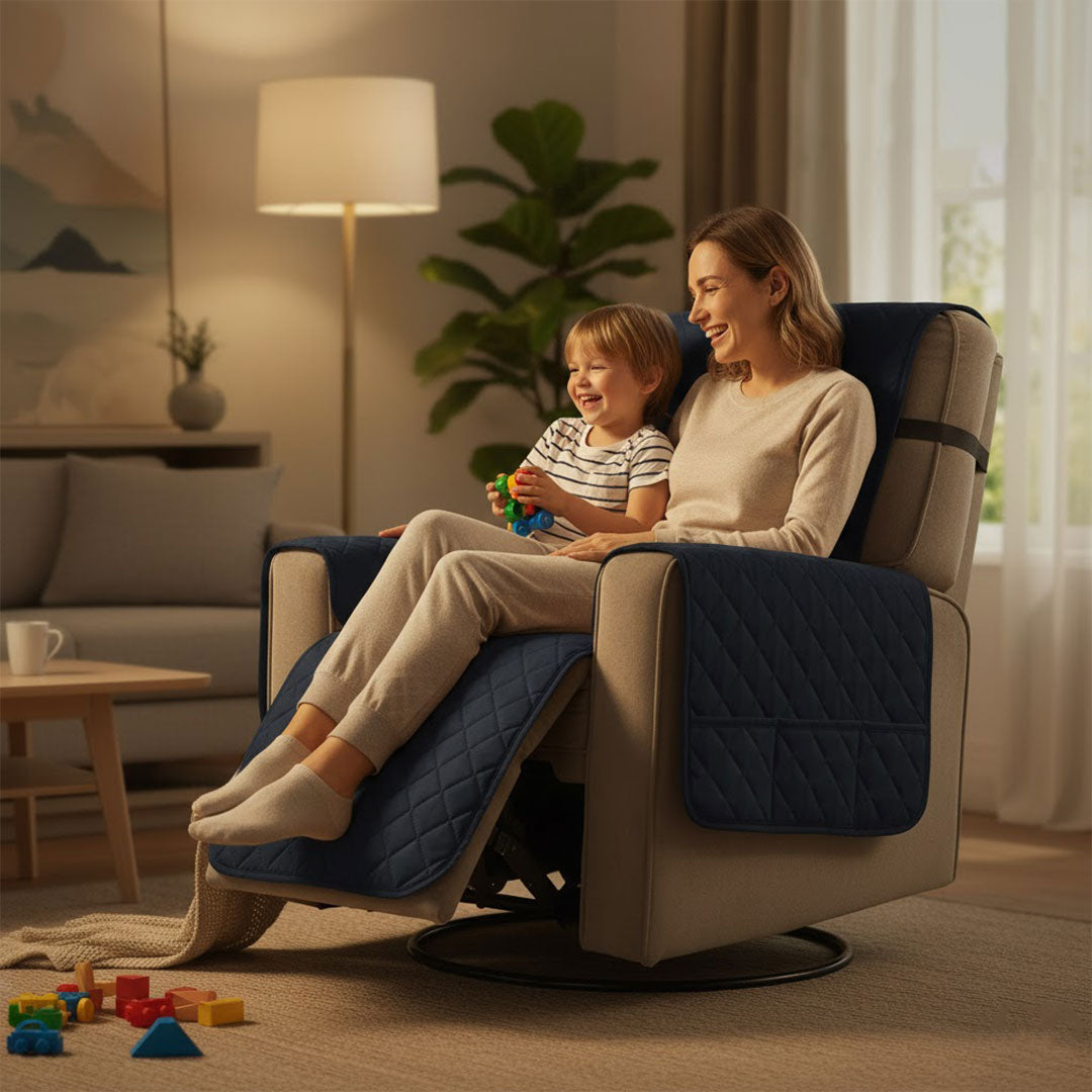 Recliner Cover with Stretchable Fabric and Quilted Design