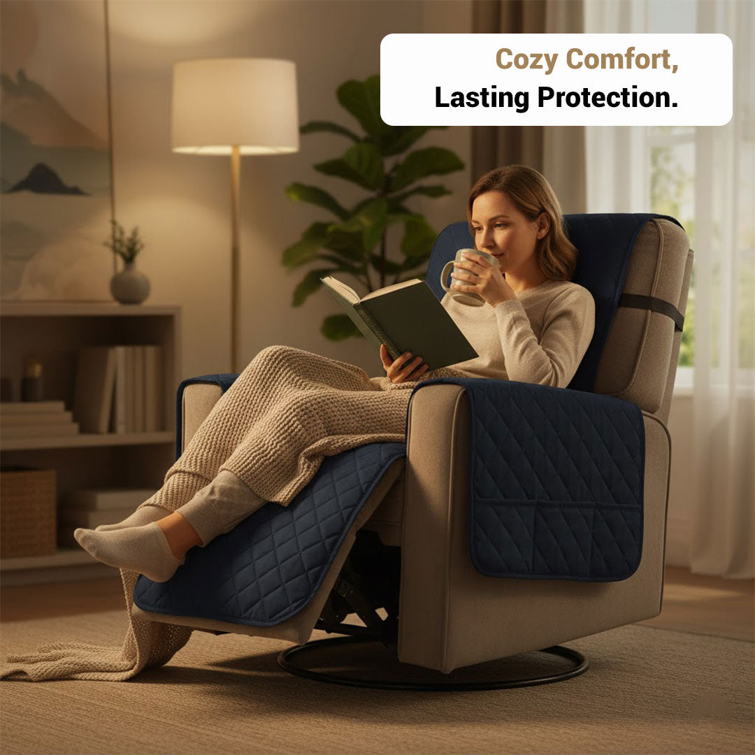 Recliner Cover with Stretchable Fabric and Quilted Design