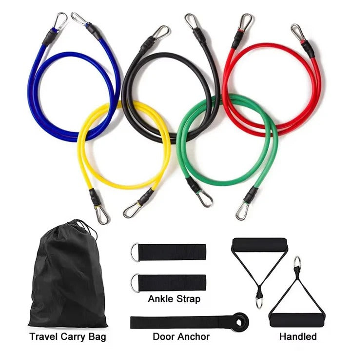 Resistance Band Set with 11 Pieces and Home Workouts