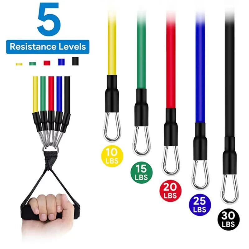 Resistance Band Set with 11 Pieces and Home Workouts
