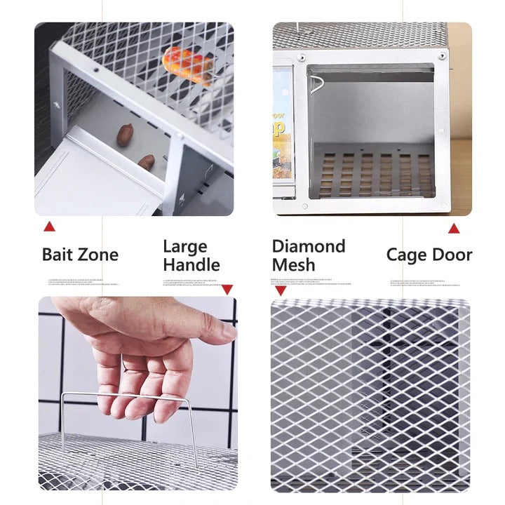 Rodent Trap with Reusable Metal Design and Single Door
