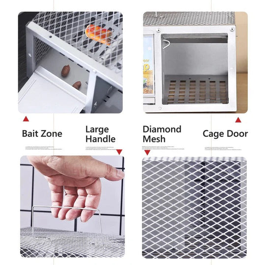 Rodent Trap with Reusable Metal Design and Single Door
