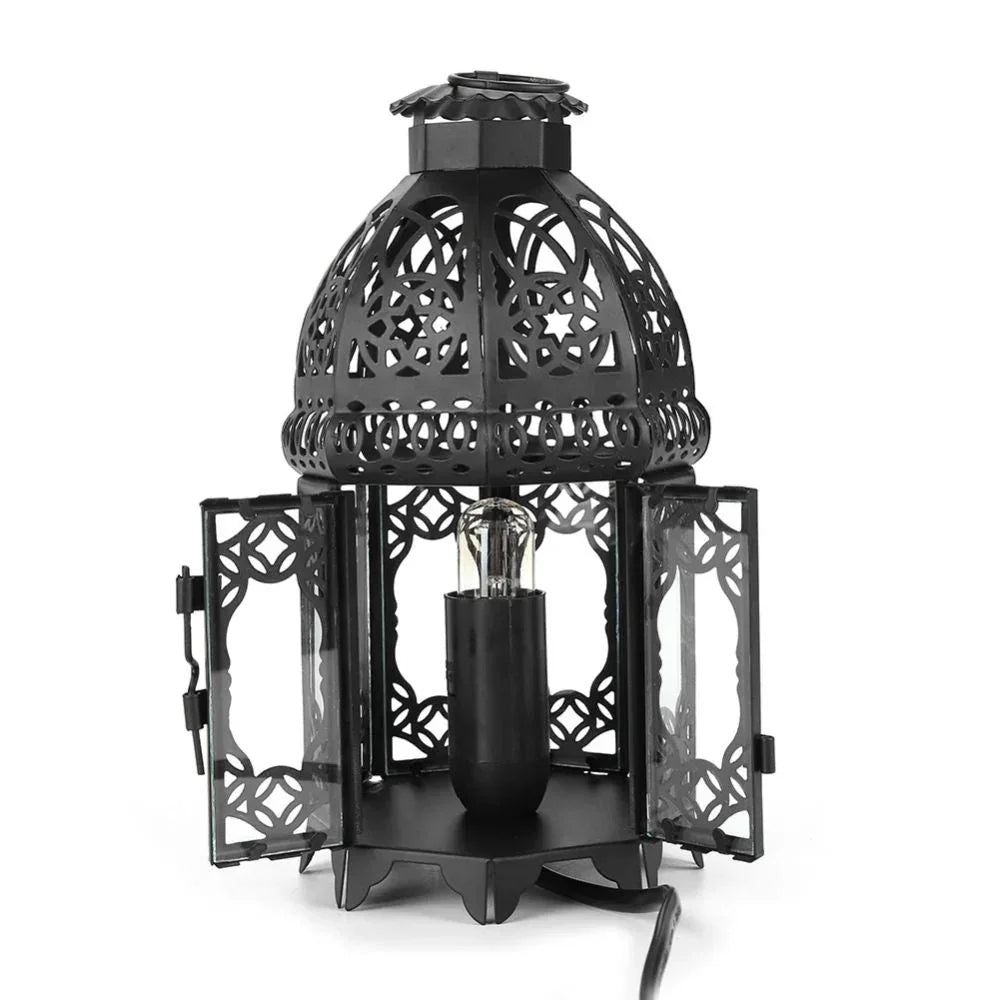 Salt Lamp with Iron Frame and Tabletop Design