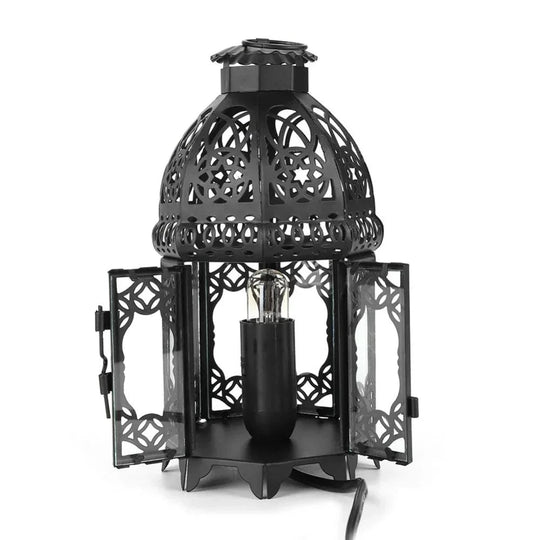 Salt Lamp with Iron Frame and Tabletop Design