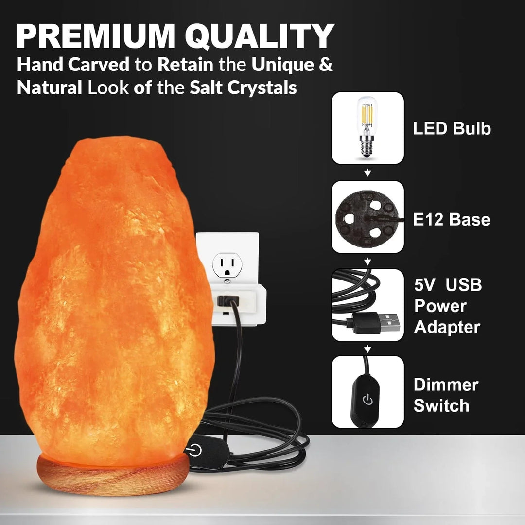 Salt Lamp with USB Power and Crystal Design