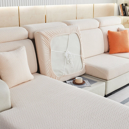 Sectional Sofa Cover with Stretchable Fabric and Easy Installation