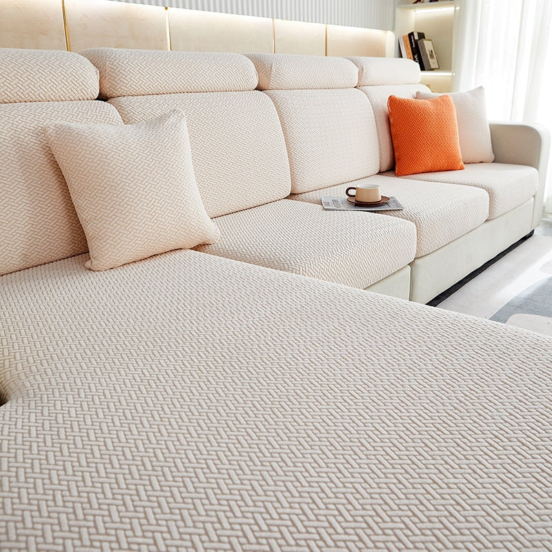 Sectional Sofa Cover with Stretchable Fabric and Easy Installation