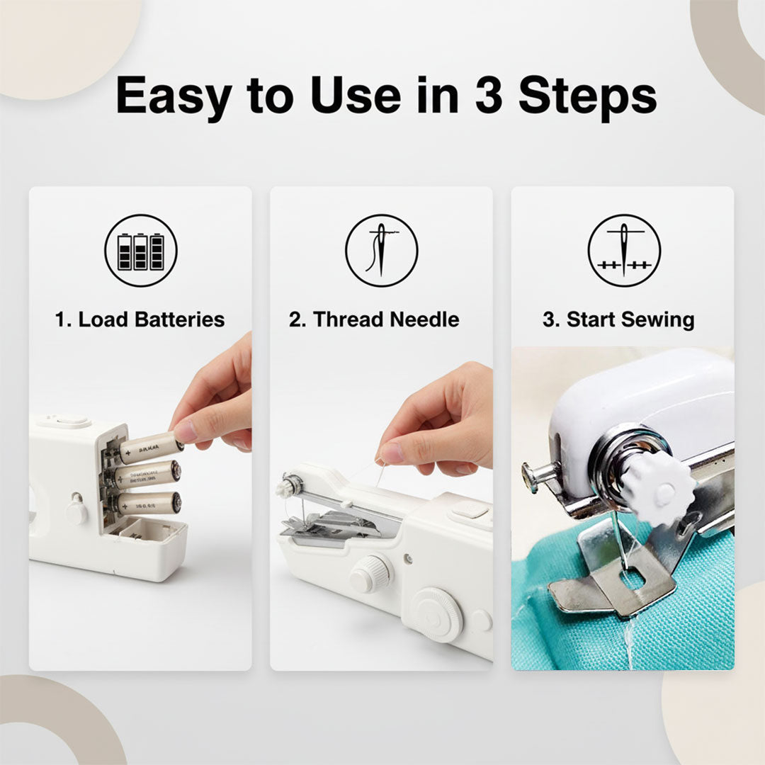 Sewing Machine with Handheld Design and Compact Size
