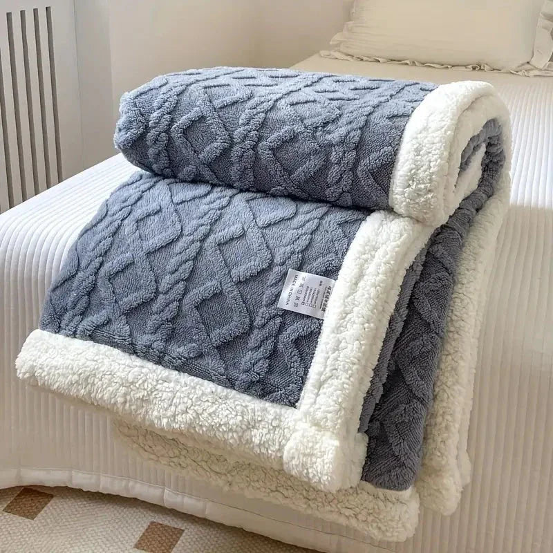 Sherpa Blanket with Reversible Design and All-Season Comfort