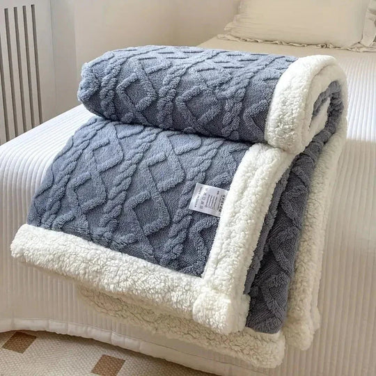 Sherpa Blanket with Reversible Design and All-Season Comfort