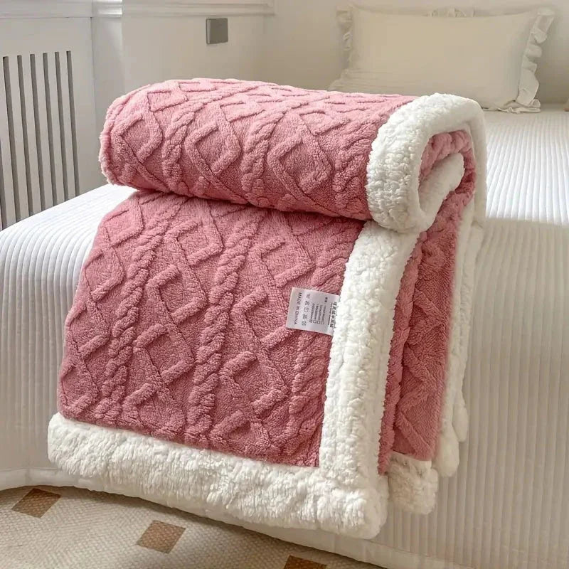 Sherpa Blanket with Reversible Design and All-Season Comfort