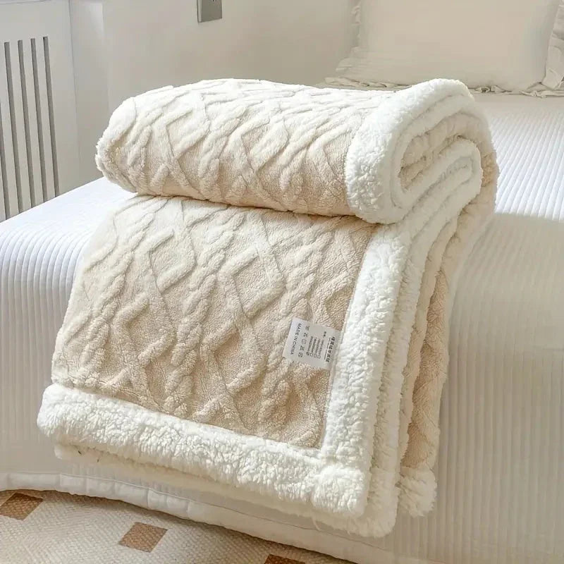 Sherpa Blanket with Reversible Design and All-Season Comfort