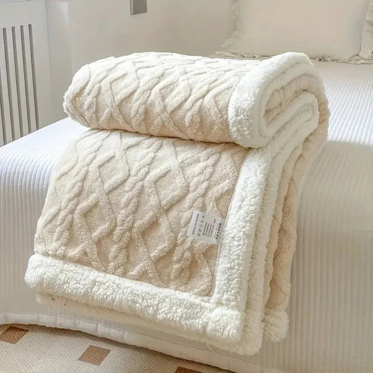 Sherpa Blanket with Reversible Design and All-Season Comfort