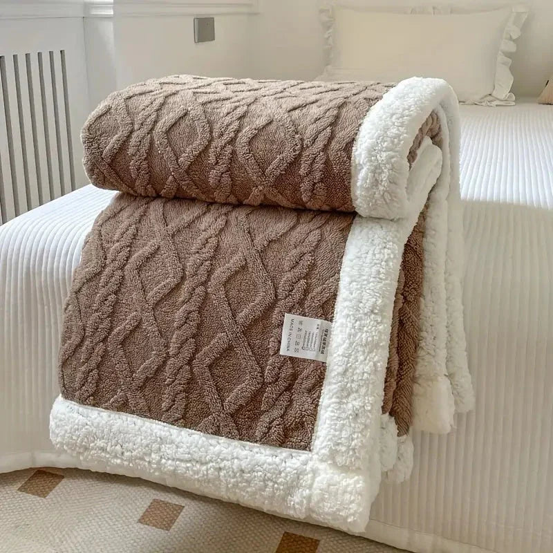 Sherpa Blanket with Reversible Design and All-Season Comfort