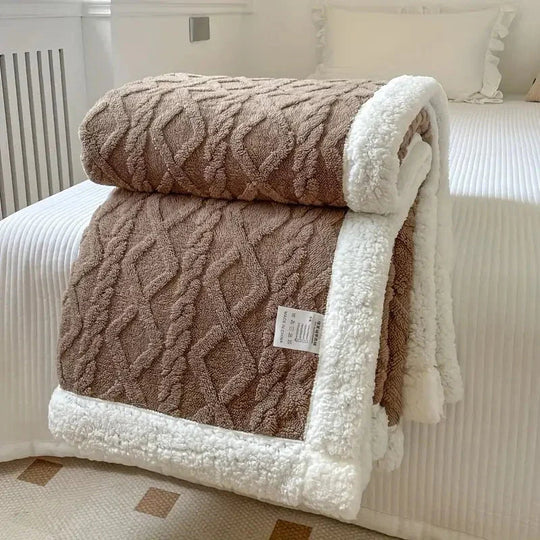 Sherpa Blanket with Reversible Design and All-Season Comfort