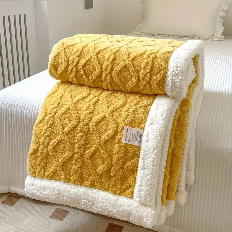 Sherpa Blanket with Reversible Design and All-Season Comfort