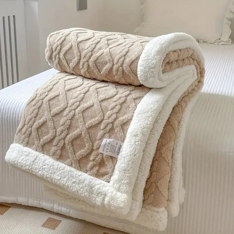 Sherpa Blanket with Reversible Design and All-Season Comfort