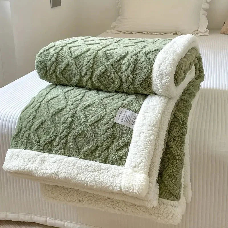Sherpa Blanket with Reversible Design and All-Season Comfort