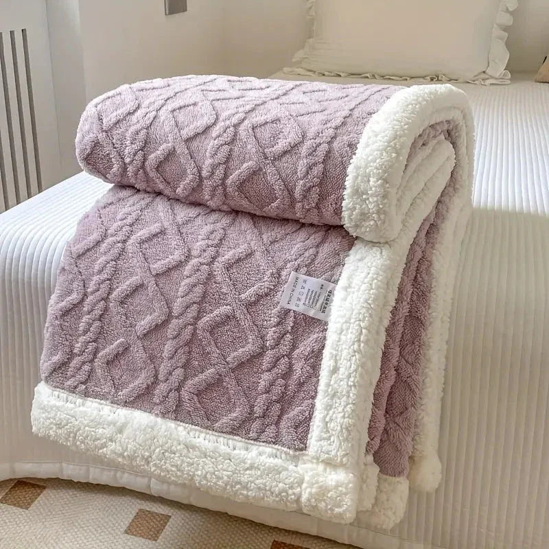 Sherpa Blanket with Reversible Design and All-Season Comfort