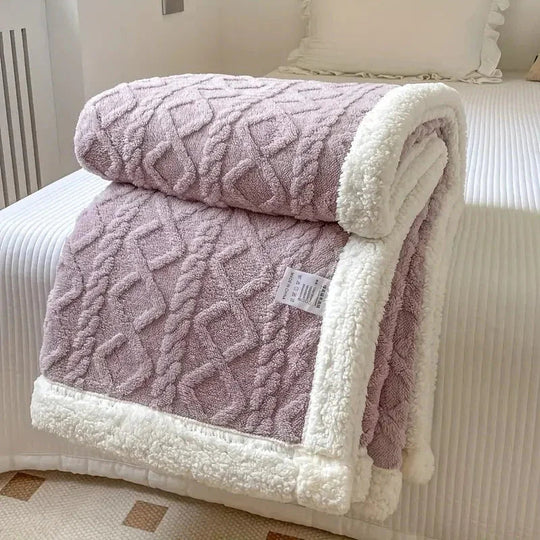 Sherpa Blanket with Reversible Design and All-Season Comfort