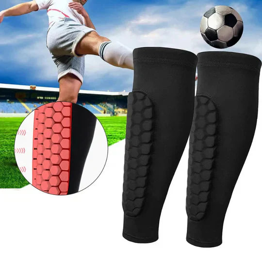 Shin Guards with Honeycomb Design and Sports Protection