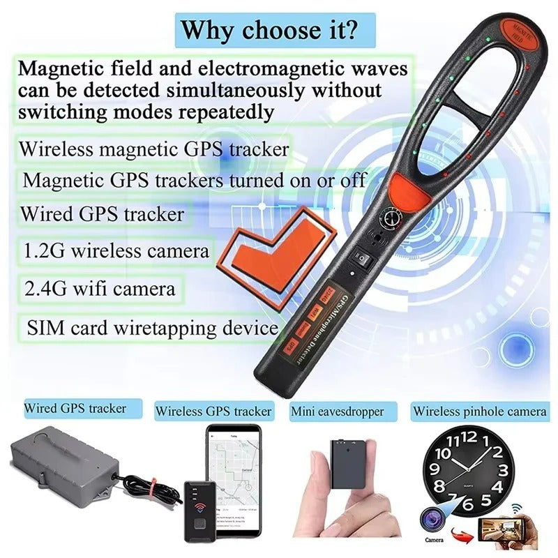 Signal and Magnetic Detector with Portable Design and RF Scanning