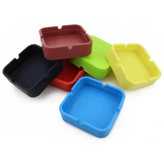 Silicone Ashtray with Portable Case and Square Design