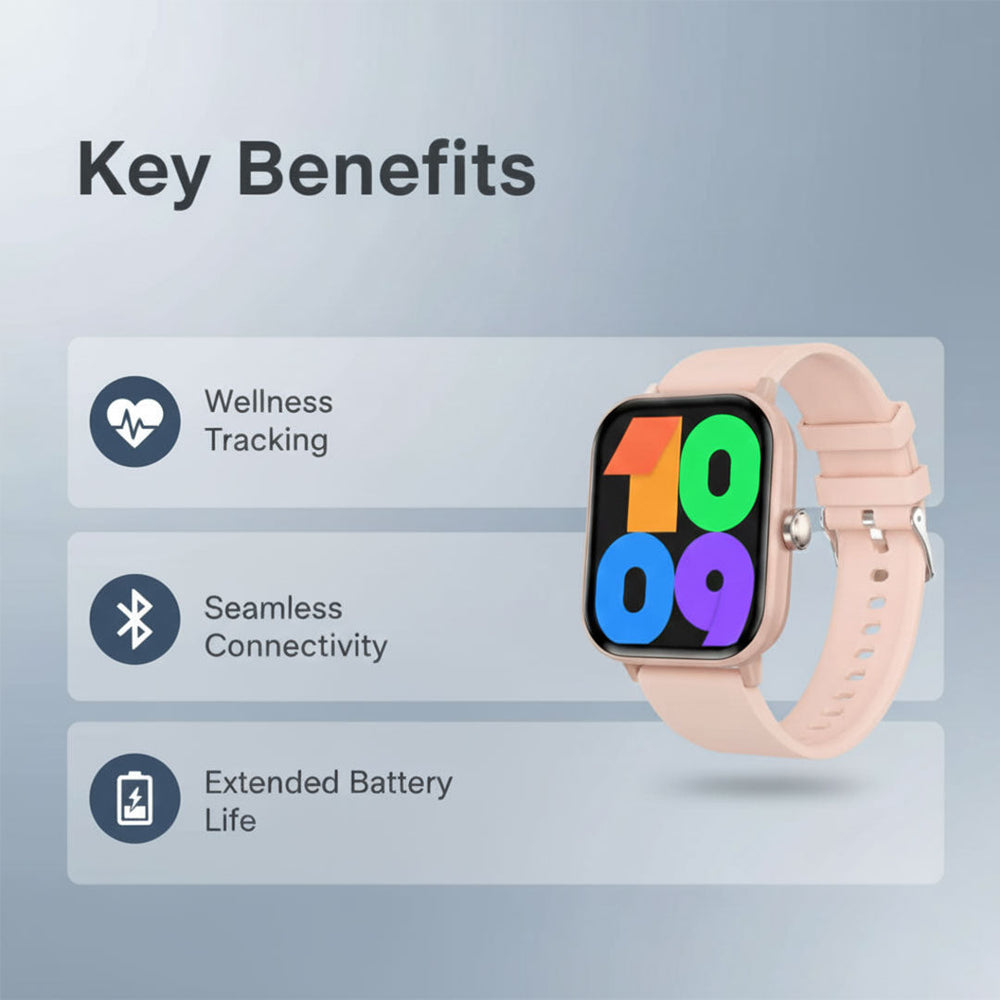 Smartwatch with Wellness Tracking and Bluetooth Connectivity